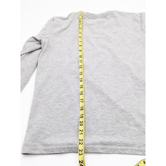Eddie Bauer Happy Camper Long Sleeve Gray T-Shirt Unisex Kids Lg Women's XS/S - Picture 4 of 5